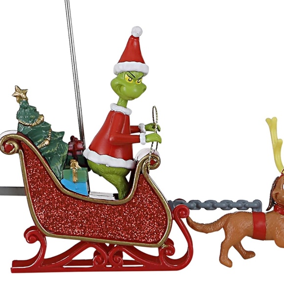Animated Grinch Sleigh Tree Topper - Dr. Seuss | Mr. Christmas New Grinch Animated Tree Topper
